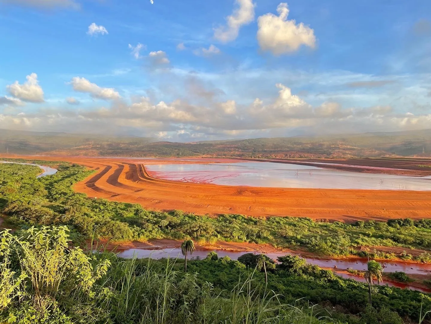 Tailings storage facility at the Pedro Sotto Alba nickel mine in Moa, Cuba